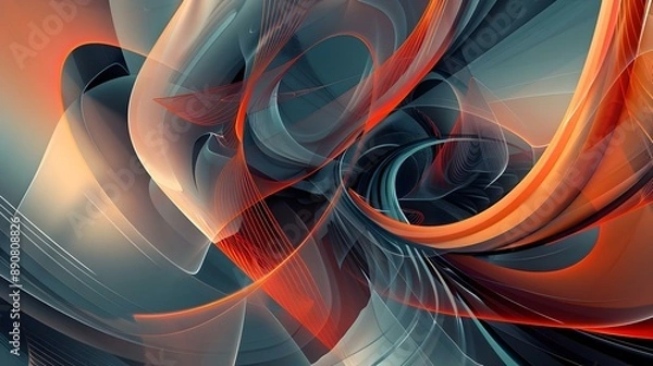 Fototapeta Artistic abstract composition with flowing shapes