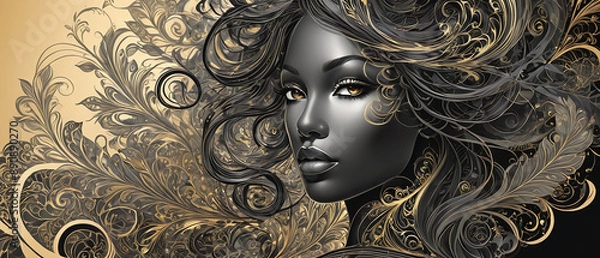 Fototapeta Mystery of gold and black
