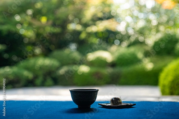 Obraz 日本庭園と抹茶