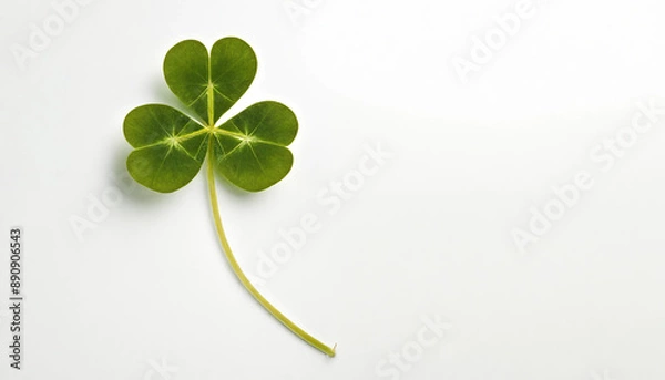 Fototapeta Clover on white background, 16:9, 300 dpi with copyspace