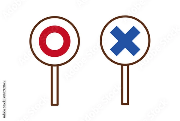 Fototapeta マルバツイラスト