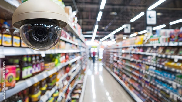 Obraz a Surveillance Camera Overlooking a Grocery Store 
