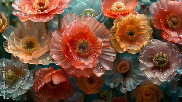 Obraz flowers 3D GLASS 