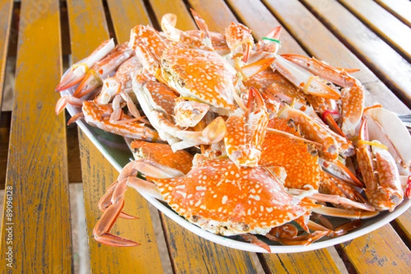 Fototapeta Close Up Hot Steamed Crabs