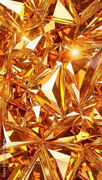 Fototapeta Vibrant abstract golden crystal background, captured in breathtaking 12K Ultra HD Resolution