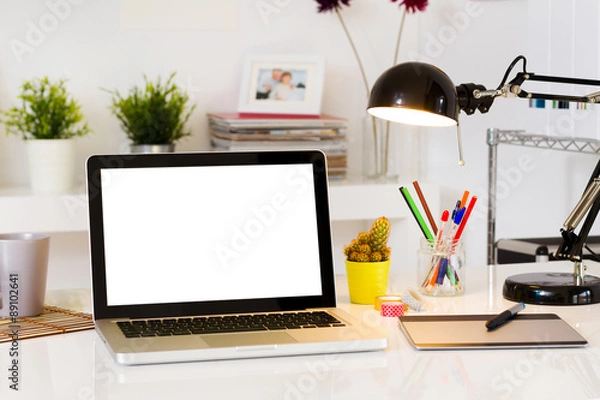 Obraz Contemporary workspace with computer