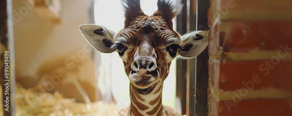 Obraz giraffe in zoo