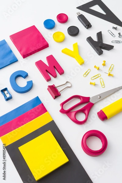Obraz CMYK concept with graphic designer objects