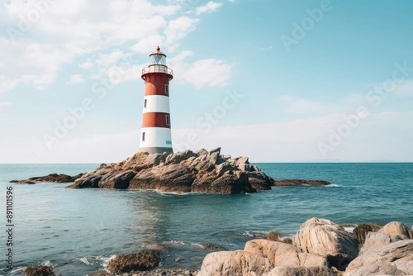 Fototapeta Lighthouse sea sky architecture.