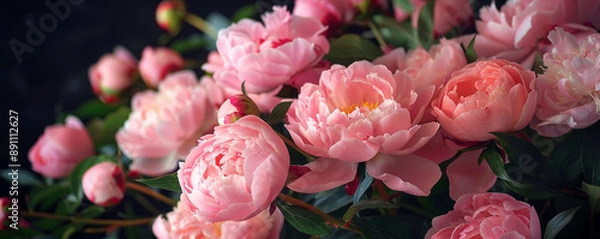 Obraz pink tulips in the garden