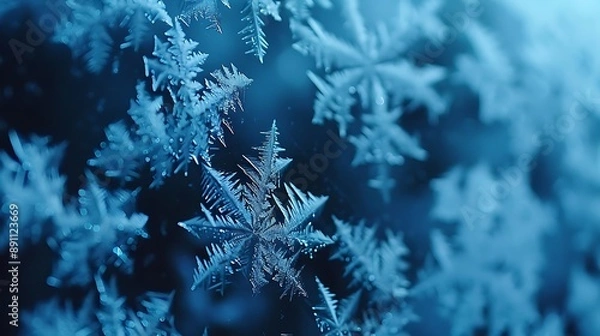 Fototapeta christmas background with snowflakes