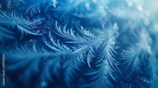 Obraz Blue background and leaf