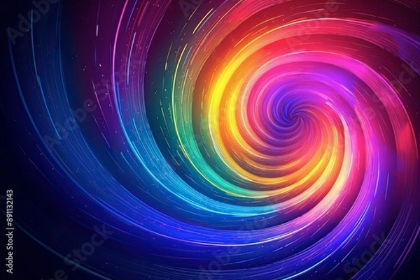 Fototapeta Employ the image as a foundational element in digital artworks, design projects, and visual compositions. The vibrant luminous lines and