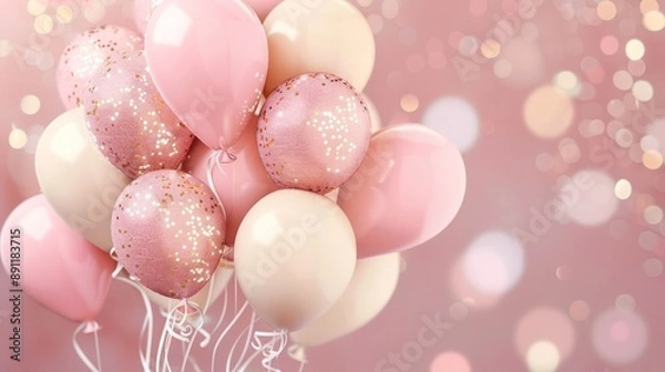 Obraz pink easter eggs with flowers