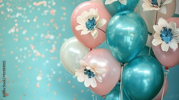 Obraz easter eggs on a blue background