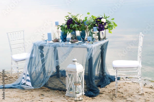 Obraz Exquisitely served table for romantic dinner