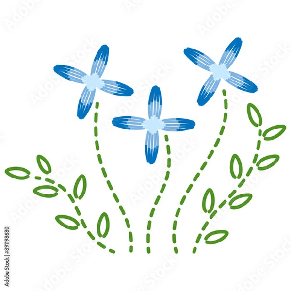 Obraz 刺繍の花のイラスト