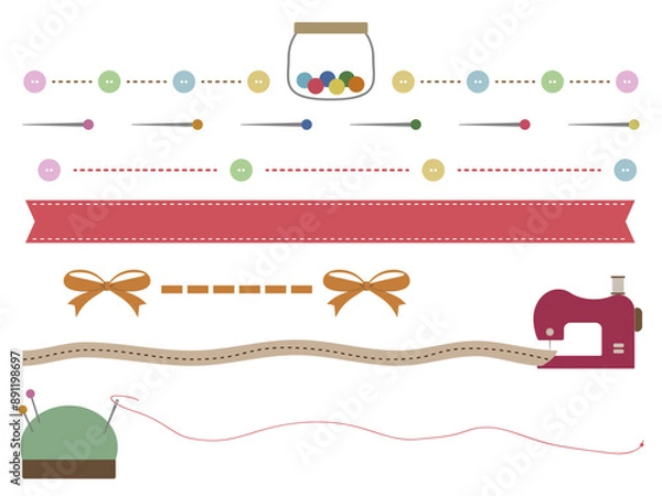 Obraz 洋裁風のあしらいセット