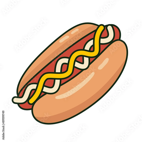 Obraz hot dog vector illustration