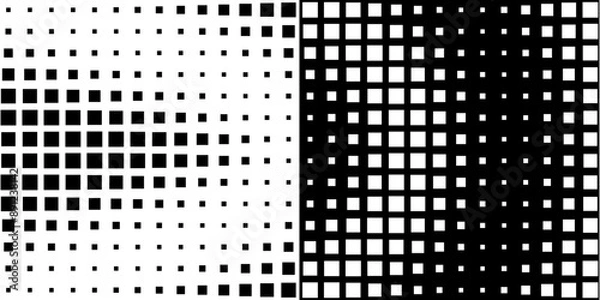 Fototapeta Square Vector Abstract Geometric Background. Halftone Square Pattern
