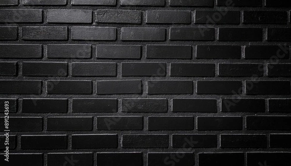 Fototapeta A clean black brick texture background, with a slightly rough surface.