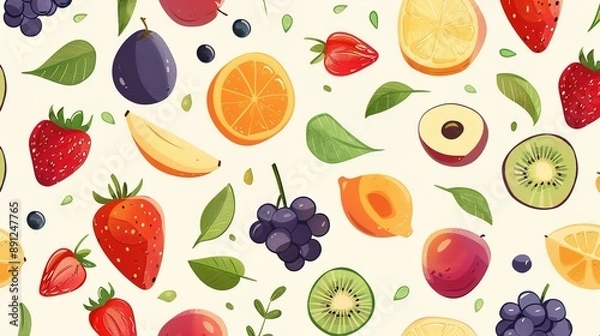 Fototapeta fruit pattern wallpaper