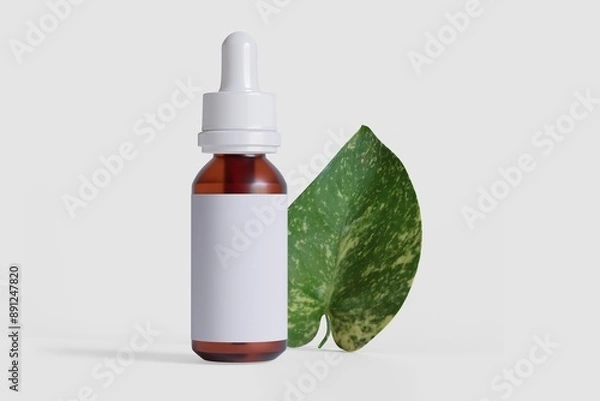 Obraz bottle with green leaf