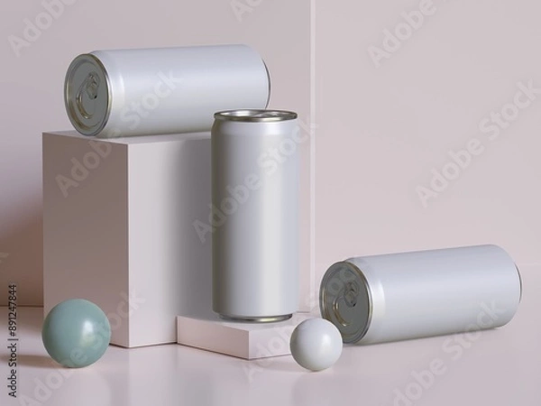 Fototapeta 3d render of a tin can