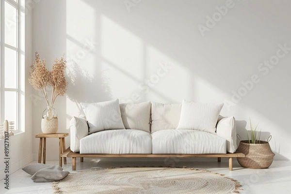 Fototapeta living room interior Artificial Intelligence Generative