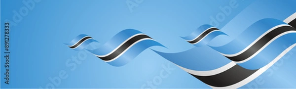 Fototapeta Botswana National Day waving flags two fold blue landscape background.ai