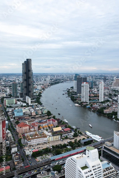 Obraz view city with river , Bangkok