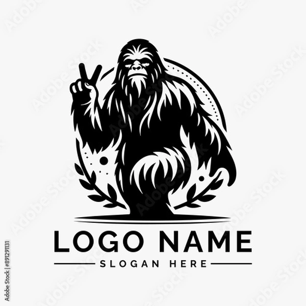 Fototapeta Sasquatch Yeti Logo Vector Design