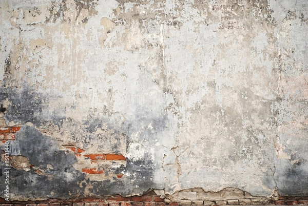 Obraz grunge cracked brick stucco wall