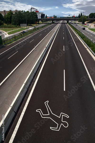 Obraz Chalk outline on the road