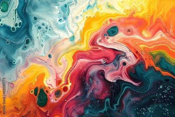Fototapeta Vibrant Abstract Swirls of Color in Fluid Art