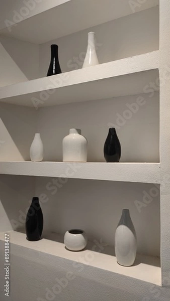 Obraz black and white interior