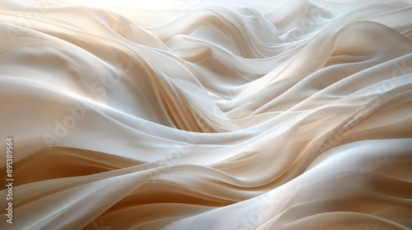 Obraz Ethereal Silk-like Material Art Forms with Radiant Light