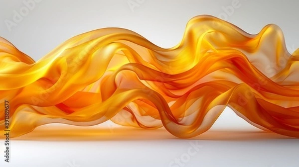 Fototapeta Ethereal Silk-like Material Art Forms with Radiant Light