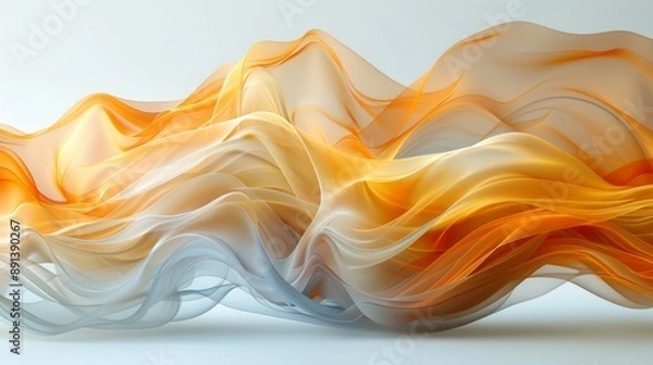 Fototapeta Luminous Abstract Wave Fabric Art with Soft Gradient Colors