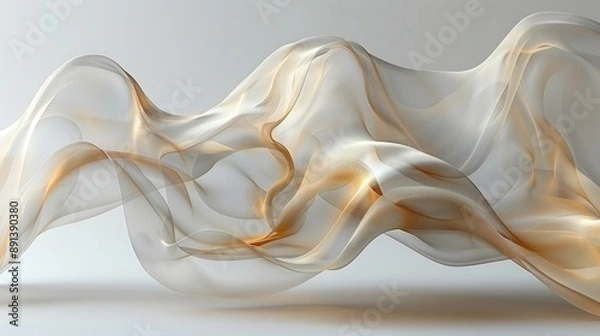 Fototapeta Luminous Abstract Wave Fabric Art with Soft Gradient Colors