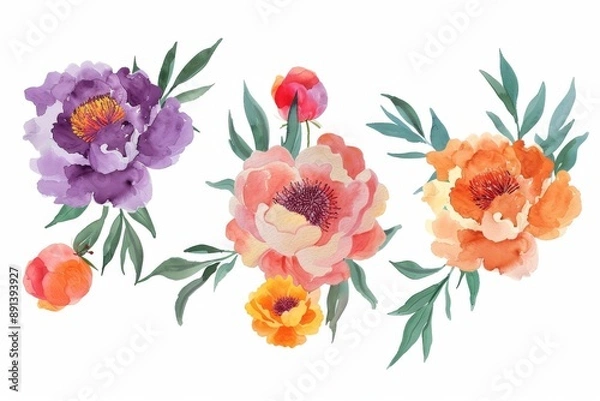 Fototapeta close-up of gladiolus flowers. Selective focus. Beautiful simple AI generated image in 4K, unique.