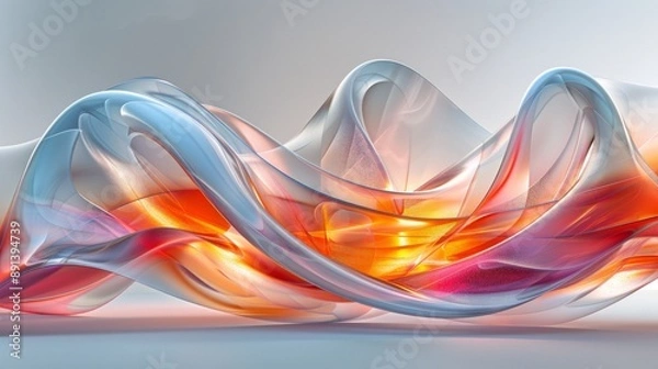Fototapeta Soft Gradient Textile Flow Patterns with Color Transitions