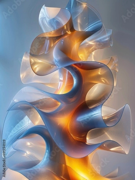 Fototapeta Soft Gradient Textile Flow Patterns with Color Transitions