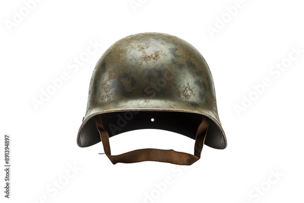 Obraz A Weathered Helmet, A Reminder of Past Conflicts on a Clear PNG or White Background.