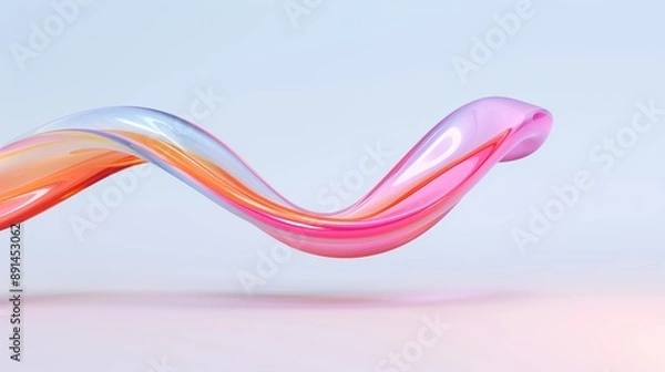 Obraz Colorful abstract background with fluid curves and vibrant hues ideal for engaging and dynamic business slides 3D Illustration image , Minimalism,