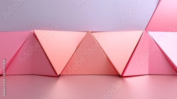 Obraz Colorful abstract background featuring a mosaic of triangles in various hues perfect for creative business presentations 3D Illustration image , Minimalism,