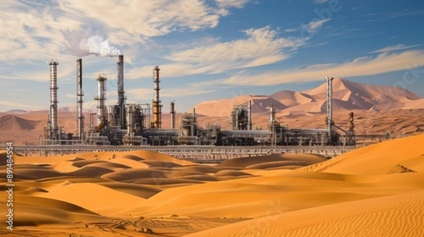 Obraz Industrial Complex in the Desert.