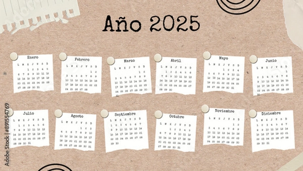 Obraz calendar for 2025