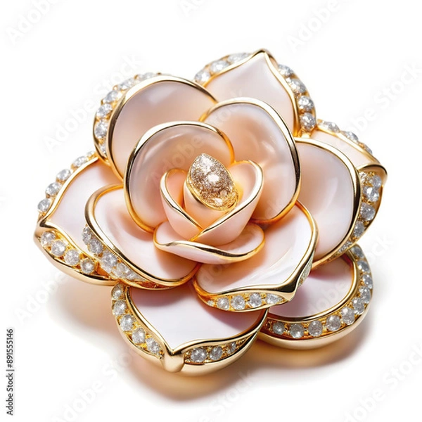 Obraz  Elegant brooch with a red rose