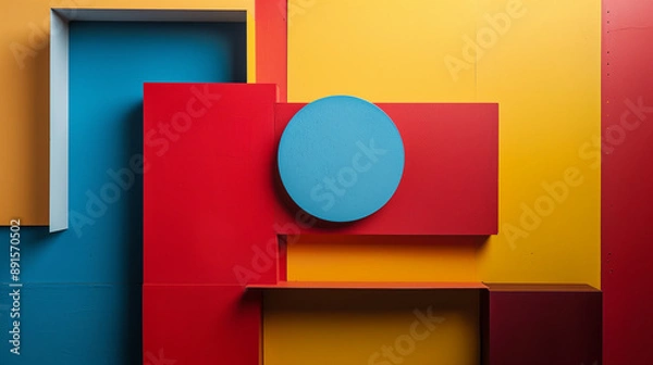 Fototapeta Modern Abstract Art with Bold Color Blocks